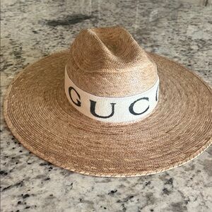 Lack of Color Beige Wide-Brim Hat with Logo Band